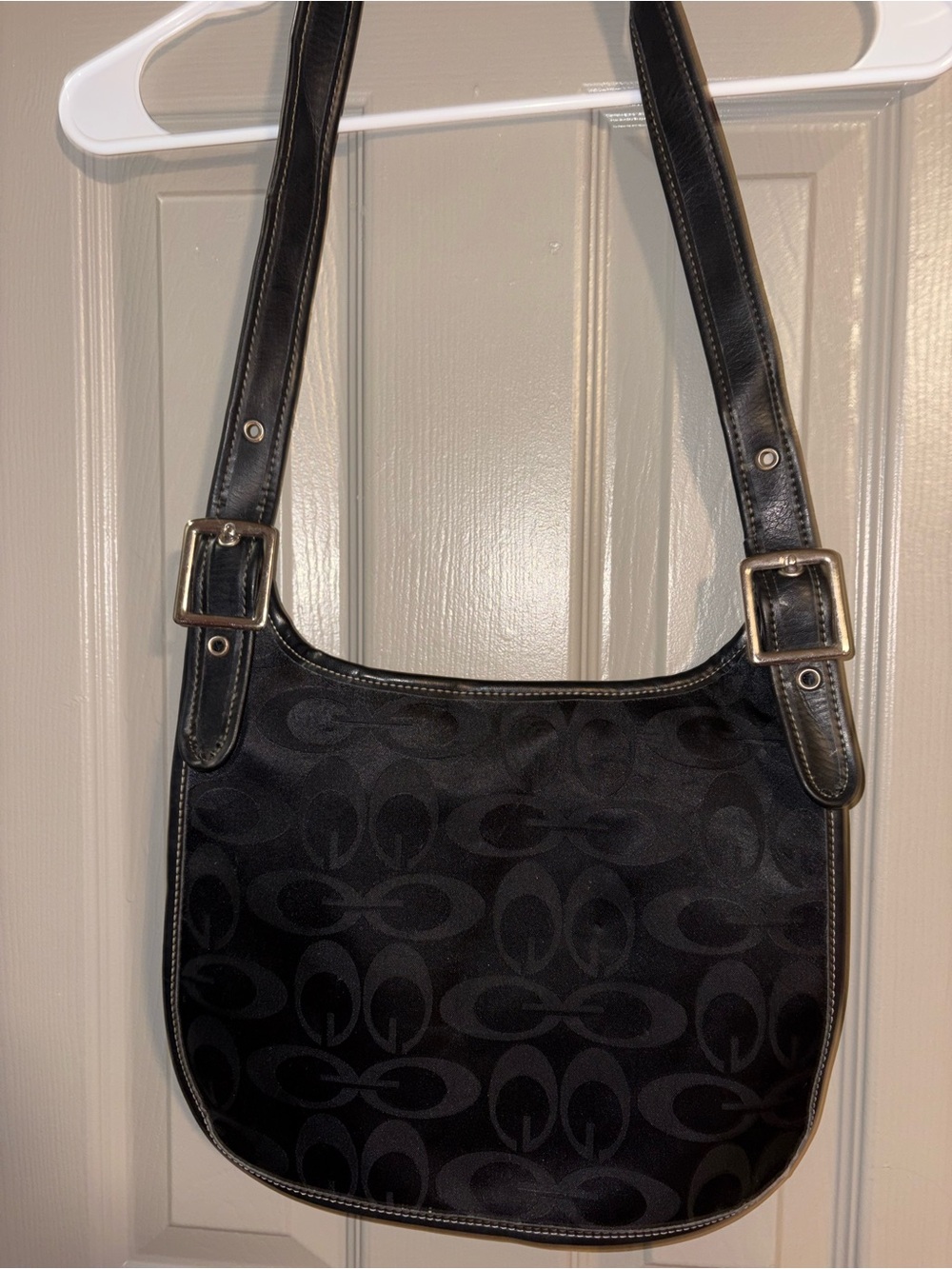 Black Signature Monogram Shoulder Bag